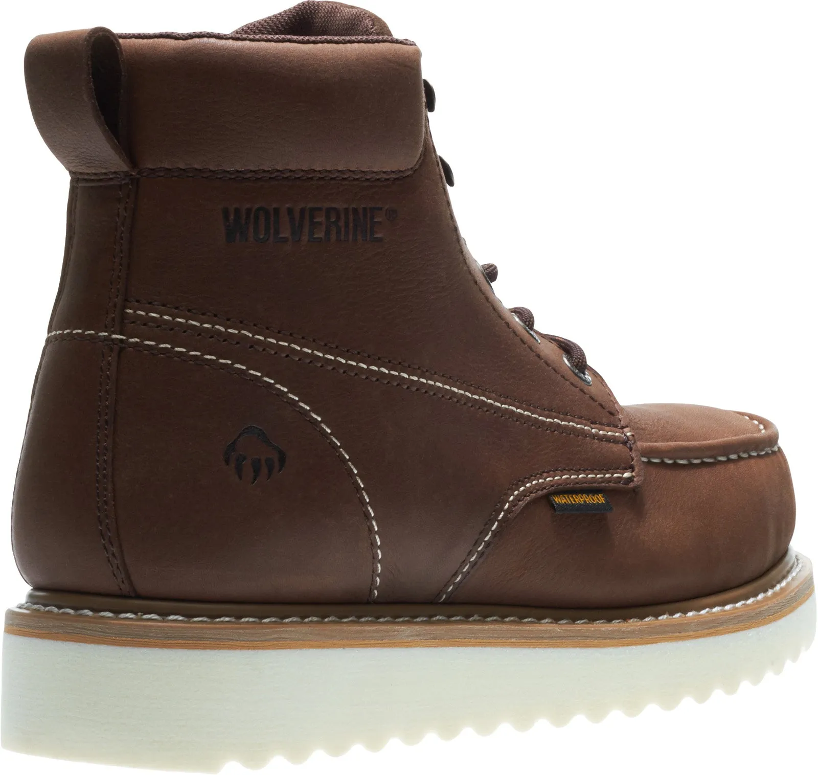 Wolverine Loader Waterproof 6" W10840 Mens Brown Wide Leather Work Boots