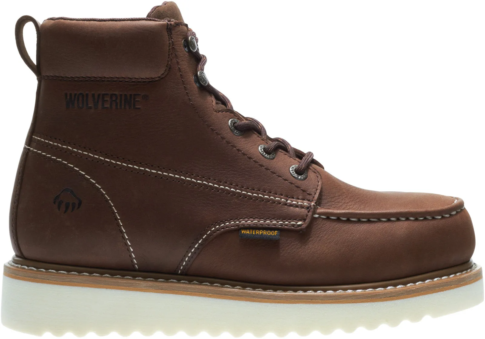 Wolverine Loader Waterproof 6" W10840 Mens Brown Wide Leather Work Boots