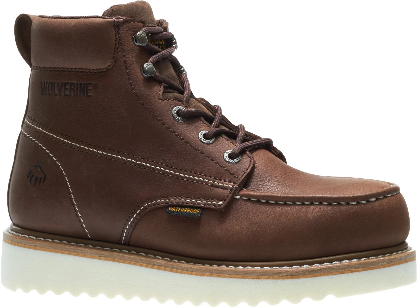 Wolverine Loader Waterproof 6" W10840 Mens Brown Wide Leather Work Boots