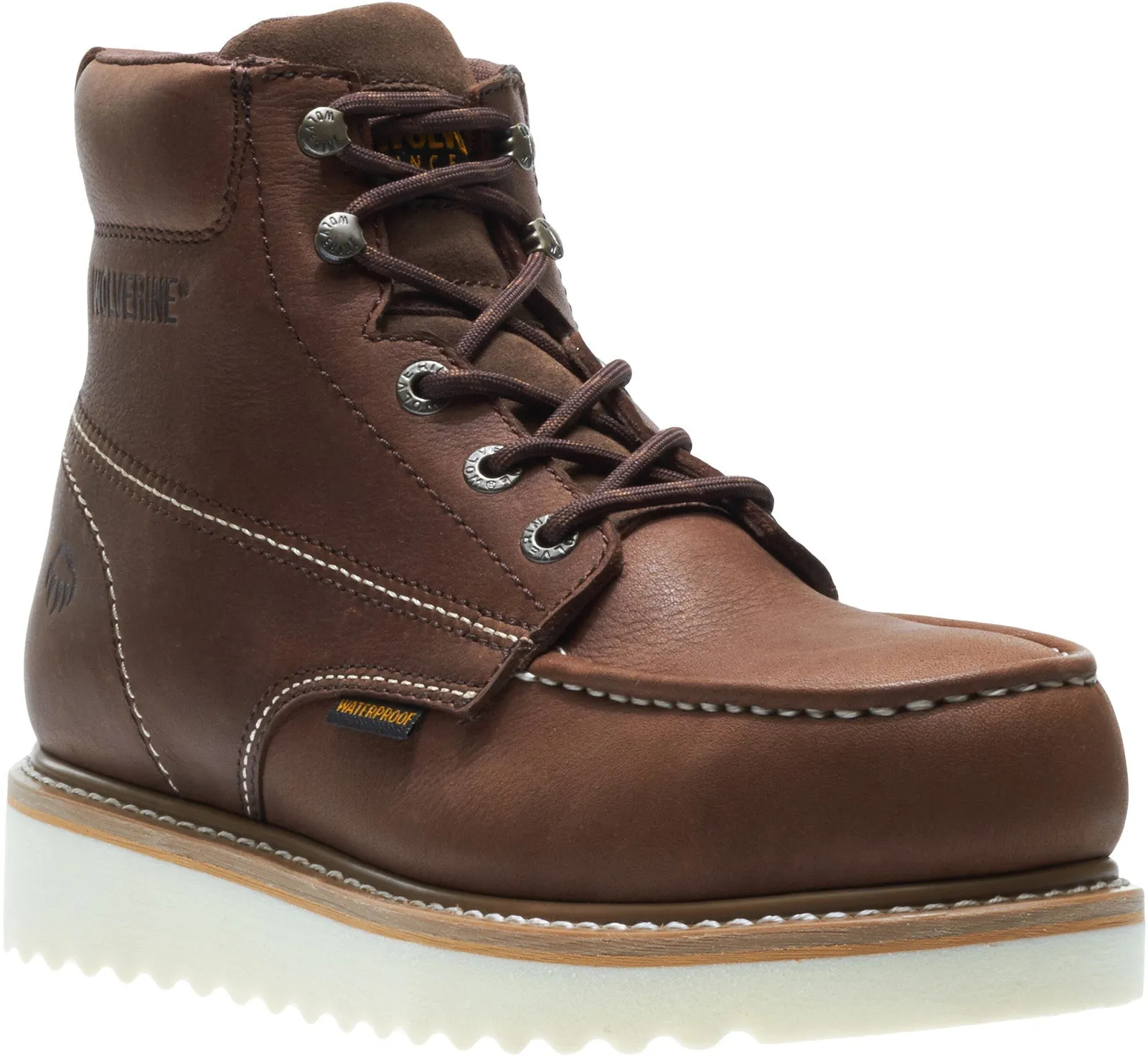 Wolverine Loader Waterproof 6" W10840 Mens Brown Wide Leather Work Boots