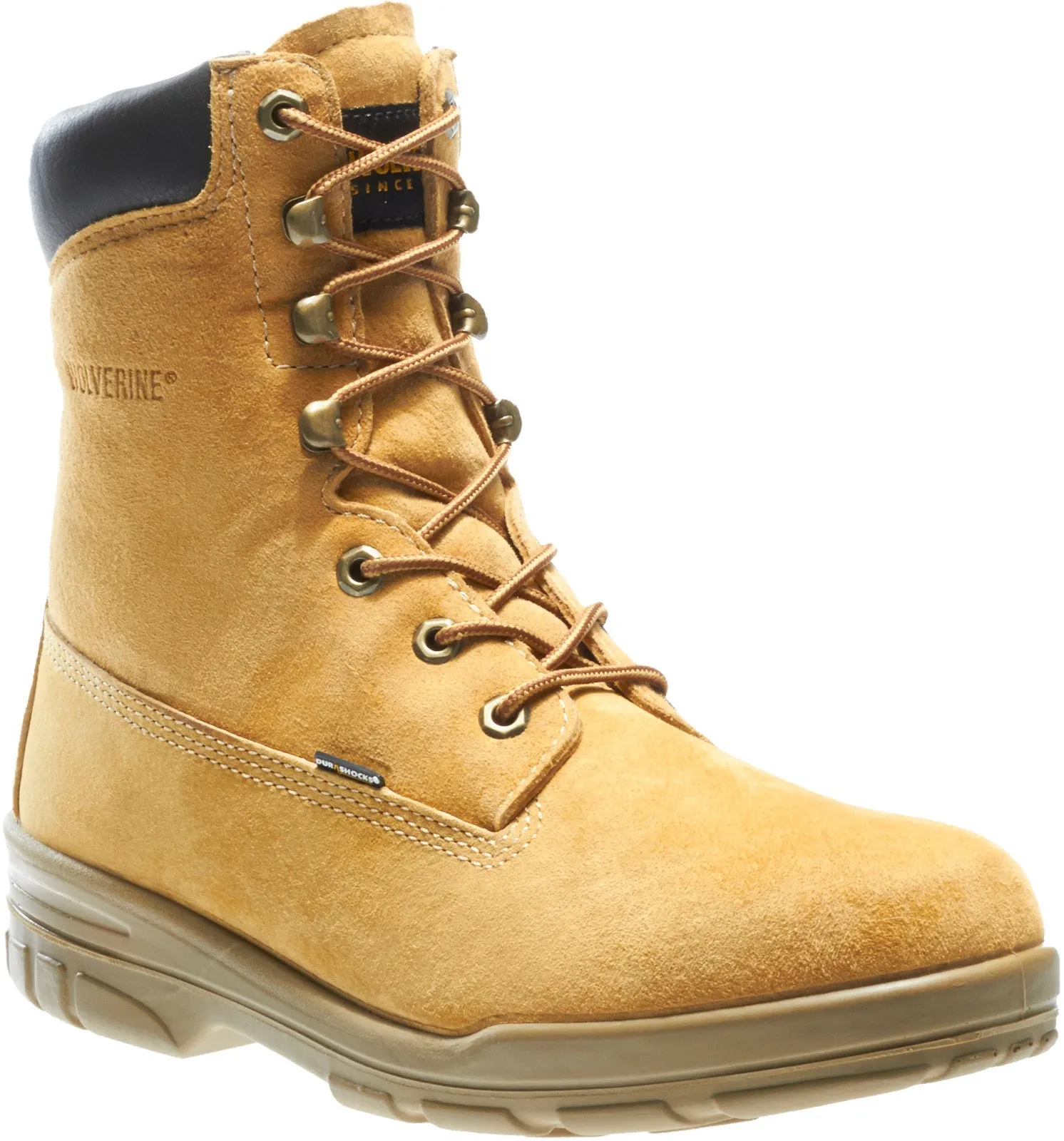 Wolverine Trappeur DuraShocks WP Insulated 8" Mens Gold Wide Work Boots