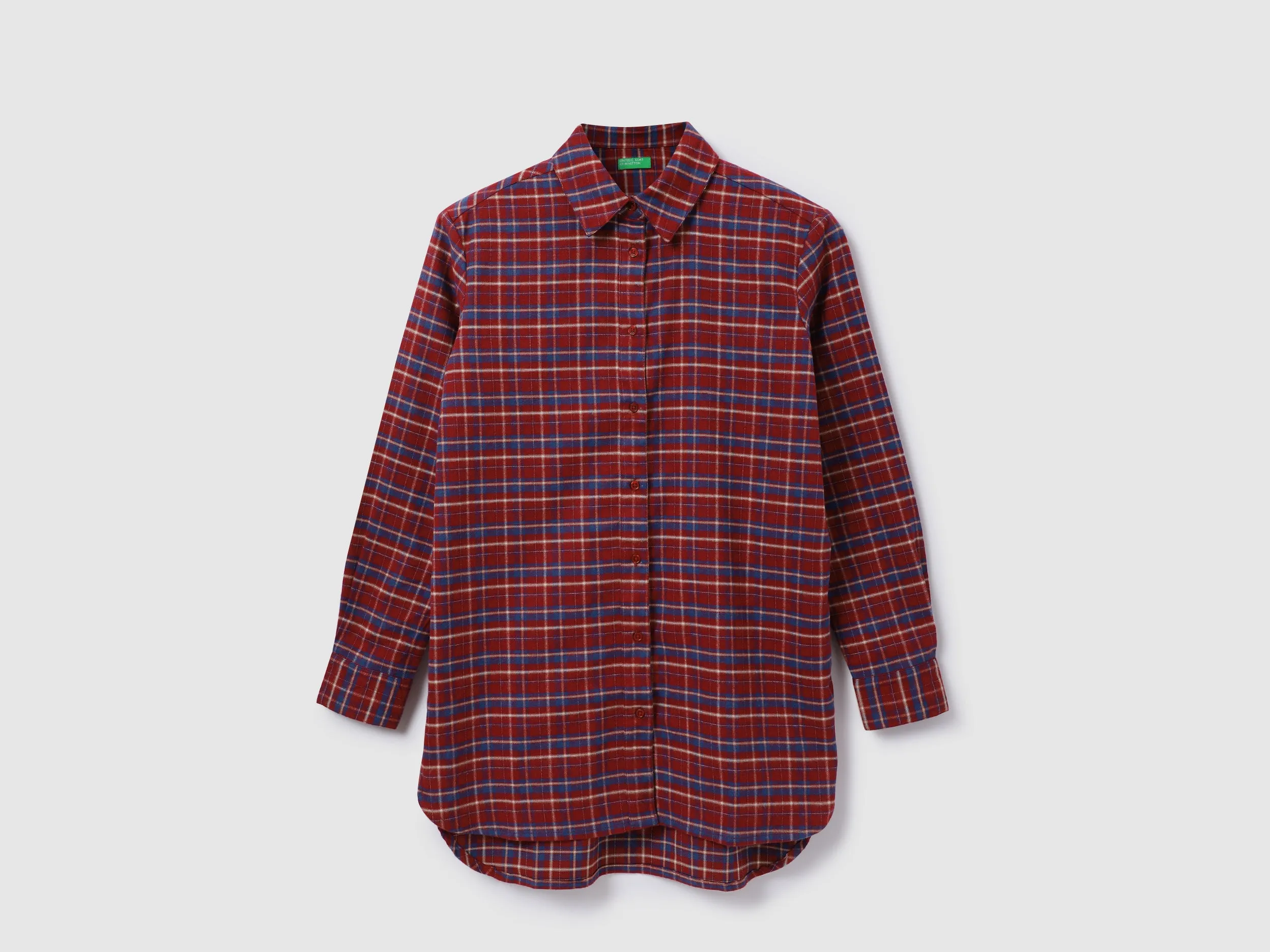 Women Check Spread Collar Shirt