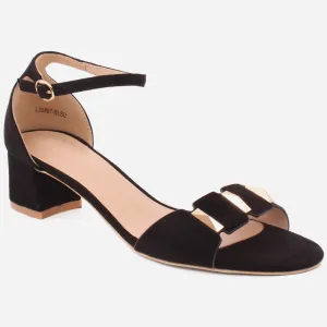 Women “NAEVA” Block Design Toe Strap Buckle Closure Sandals