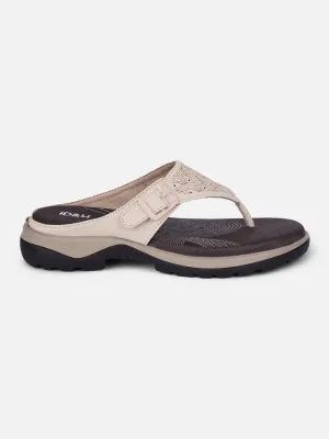 Women's Cream Thong Sandals (IU6006)