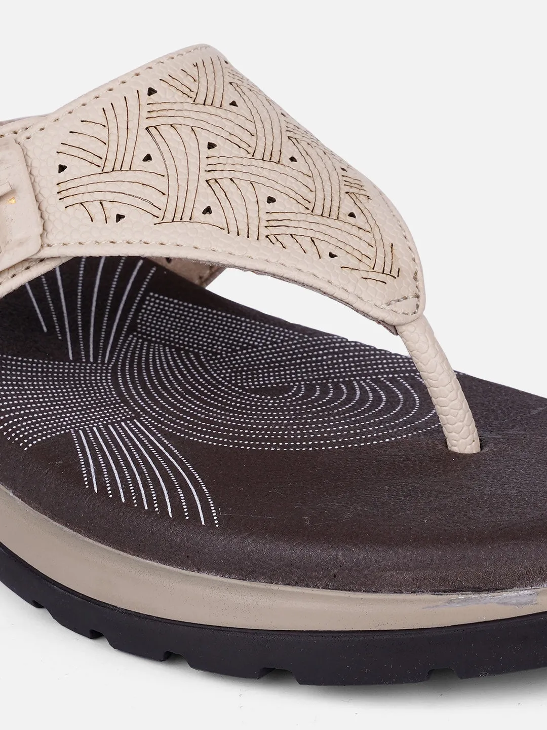 Women's Cream Thong Sandals (IU6006)