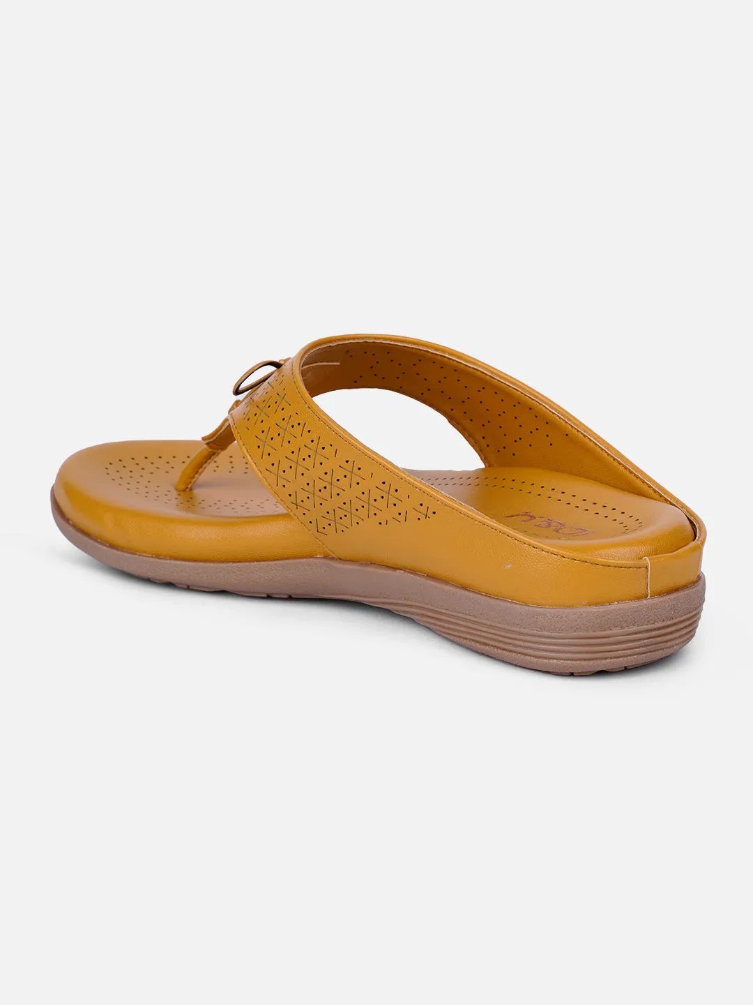Women's Mustard Thong Sandals (IU6010)