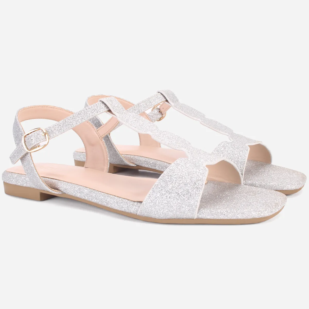 Womens "BENNU" Shimmery Summer Sandals