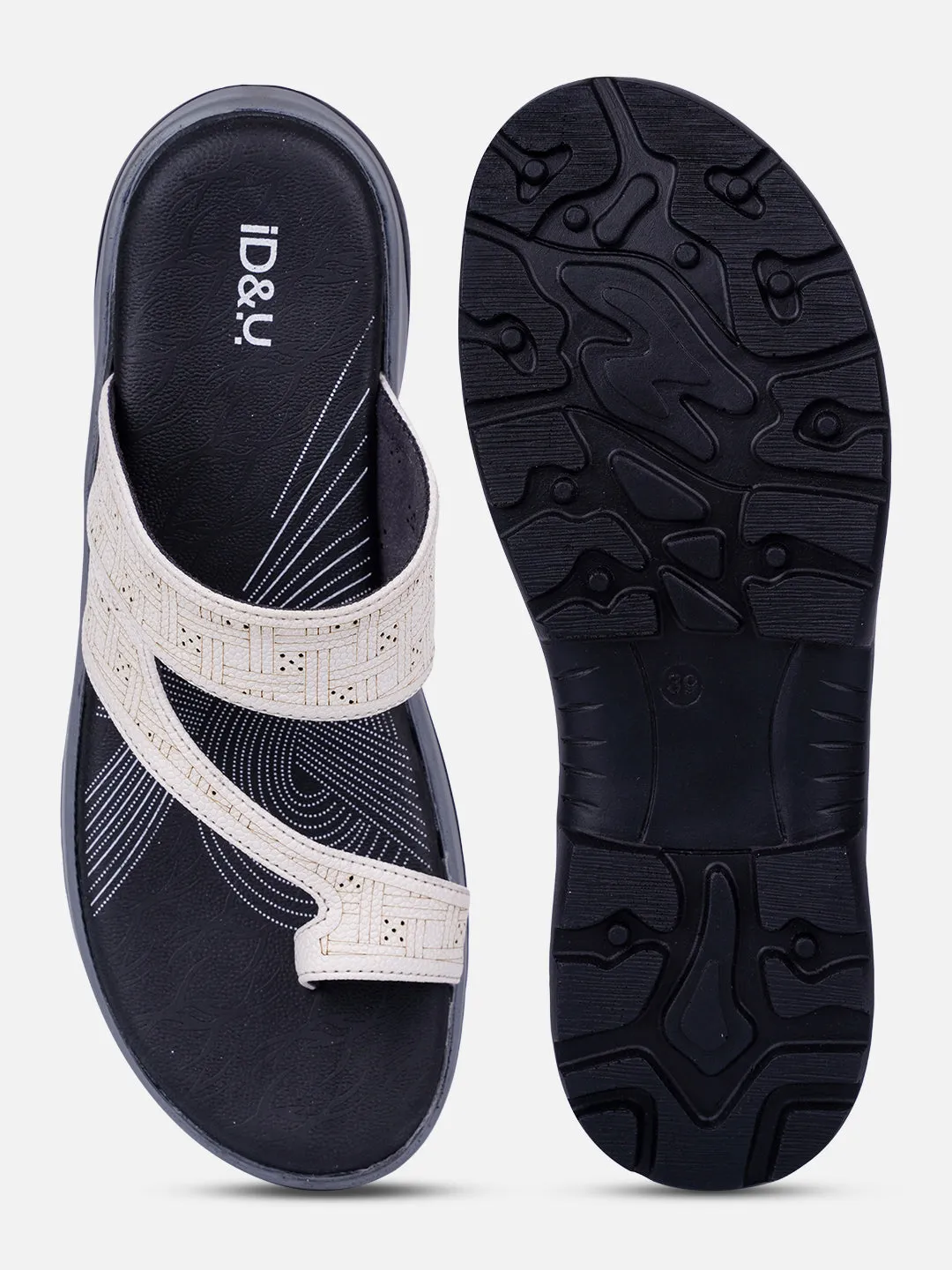 Women's White Thong Sandals (IU6008)