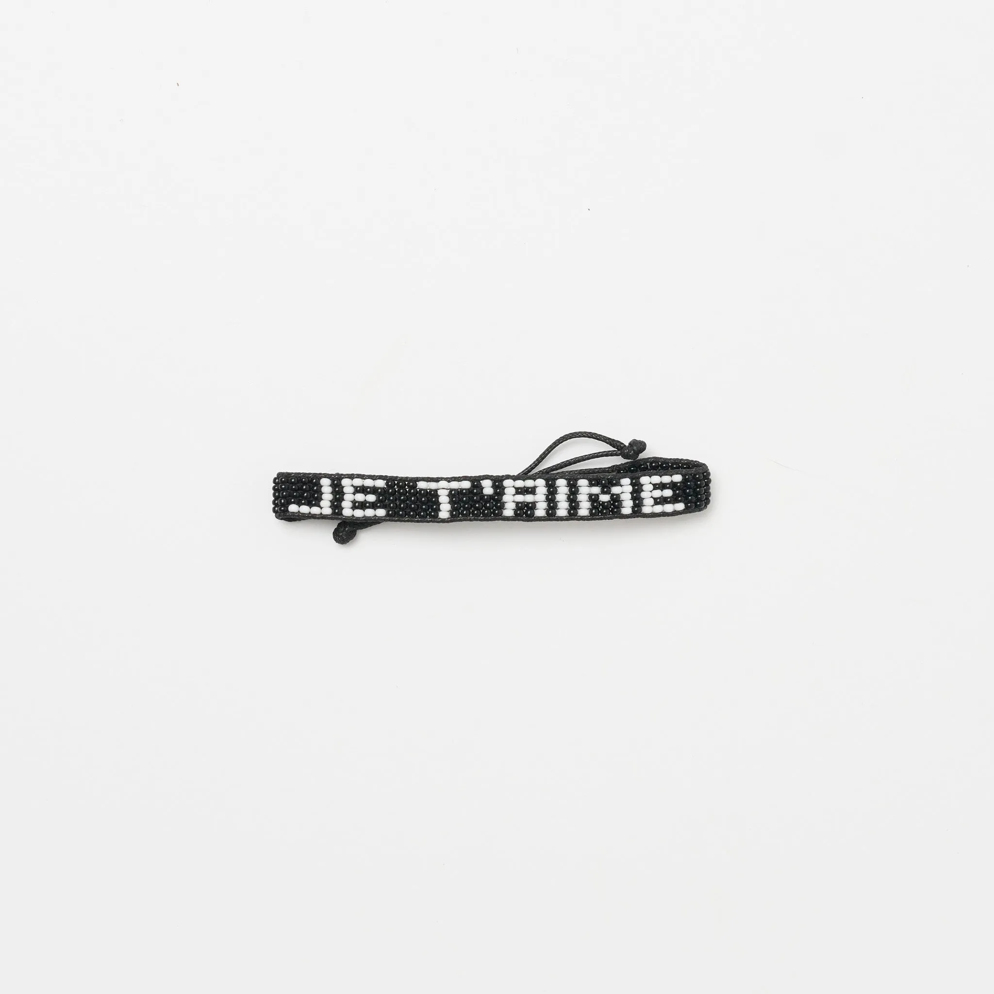 Woven JE T'AIME Bracelet - Black/White