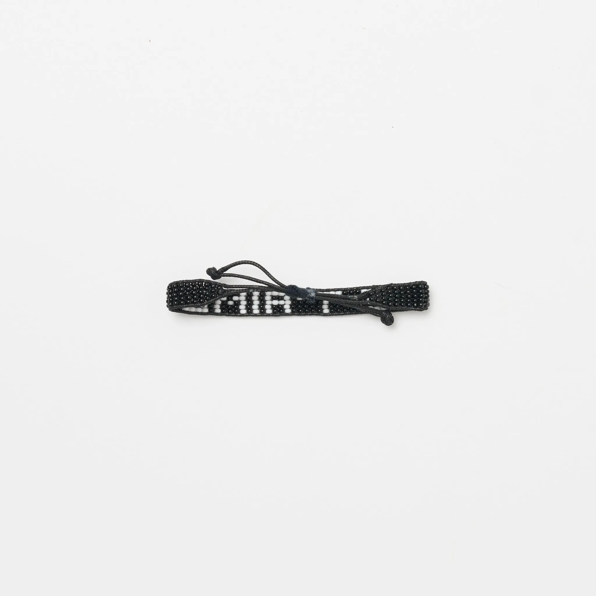 Woven JE T'AIME Bracelet - Black/White