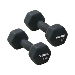 York Neoprene Hex Dumbbells 2 x 2kg