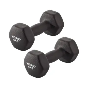 York Neoprene Hex Dumbbells 2 x 6kg